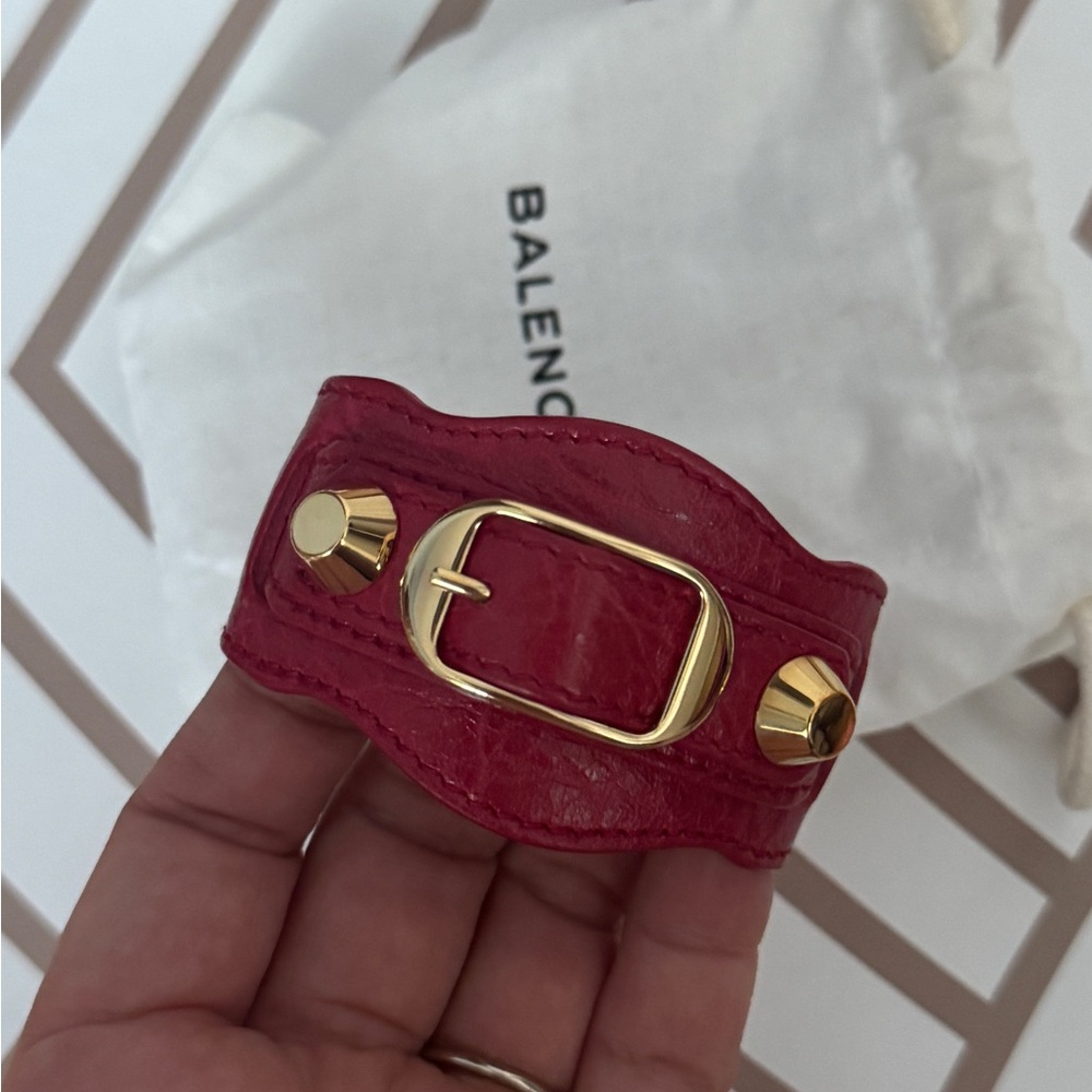 Balenciaga Leather Motorsport Bracelet